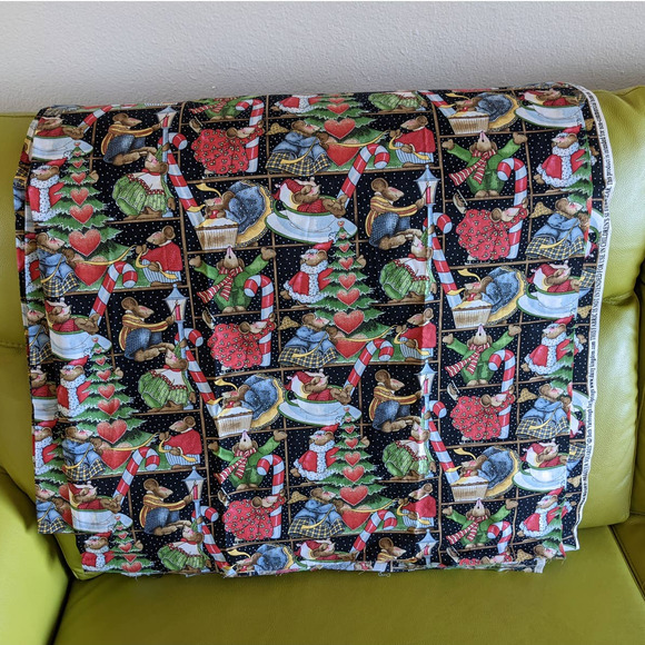 Vintage Daisy Kingdom "Celebrate Your Socks Off Allover Squares" Fabric 44" BTY - Picture 6 of 8